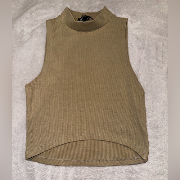 "Forever 21 Taupe Rib-Knit Tight-Fitting Tank Top - Size Small" - Picture 5 of 7